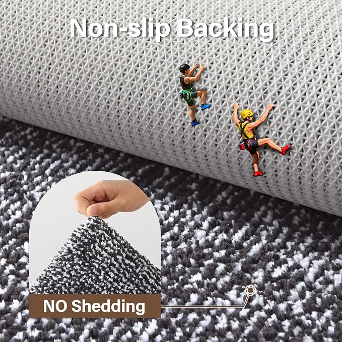 48x24 Long Bathroom Rugs Washable Non Slip, Dark Grey Bath Mat for Bathroom Floor Tub, Soft Absorbent Quick Dry Mats for Shower, Bathtub,Home Decor