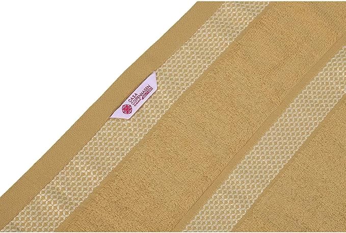 CASA COPENHAGEN Solitaire 6Pcs 100% Egyptian Cotton Large Designer Towels Gift Set- Ecru, 600GSM, 2Bath 2Hand 2Washcloths, Bath Towels for Bathroom Set for Women & Men