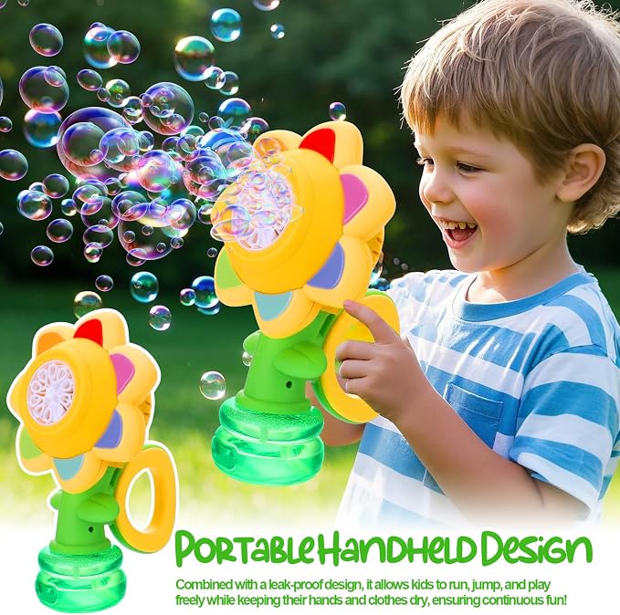 Vodolo 2PCS Seven Color Flower Bubble Machine