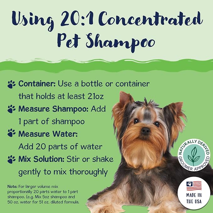 Bobbi Panter 2-in-1 Dog Shampoo & Conditioner for Shedding – Detangling Natural Formula Reduces Shedding & Tangles, Softening, Tear-Free, 10:1 Concentrate, Made in USA, 13 oz