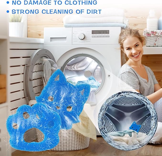 Reusable Pet Hair Remover, Effective Cat and Dog Hair Collector for Washing Machine and Dryer Fluff and Fur Remover for Clothing, Bedding, Safe and Durable, Fits All Fabrics (6)