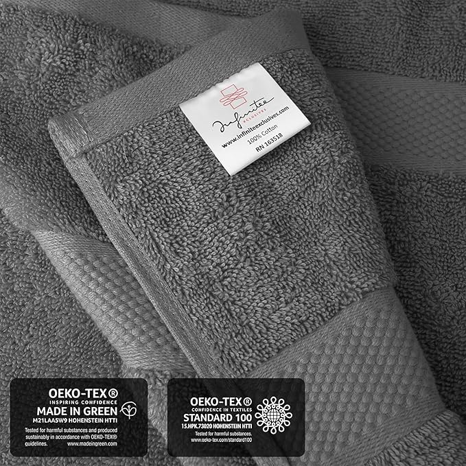 Infinitee Xclusives Jumbo Bath Sheets Towels for Adults – 600 GSM (35X70 Inches)– 100% Ring Spun Cotton, Soft and Absorbent Large Bath Towels for Bathroom