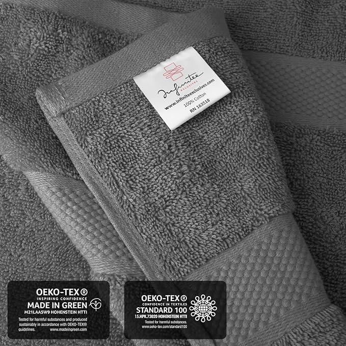 Infinitee Xclusives Jumbo Bath Sheets Towels for Adults – 600 GSM (35X70 Inches)– 100% Ring Spun Cotton, Soft and Absorbent Large Bath Towels for Bathroom (Pack of 2)