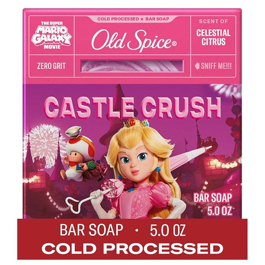 Old Spice Bar Soap for Men, x The Super Mario Galaxy Movie, Cold Pressed with Grit, Made with Natural Oils & Plant Based Cleanser, Celestial Citrus with Sweet Citrus & Berries Scent, 5.0 oz