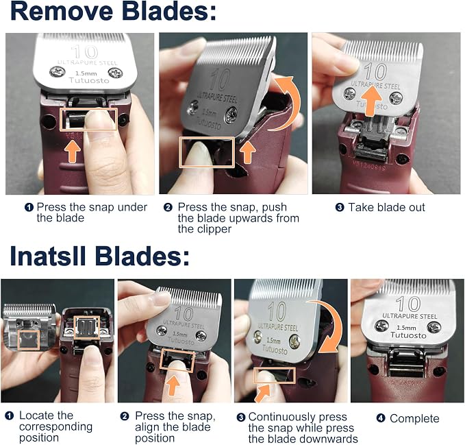 3 Pack 10 Clipper Blade Compatible with Andis, Wahl and Oster Dog Clippers | Detachable Pet Grooming Replacement Blade for Dog Grooming Clippers, Replacement Blades, Compatible Accessory