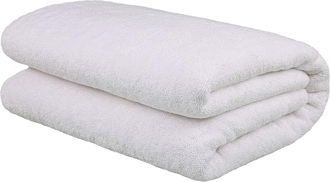 100% Cotton Oversized 40x80 Bath Sheet, Turkish Bath Towels for Bathroom Extra Large, White Bath Sheet
