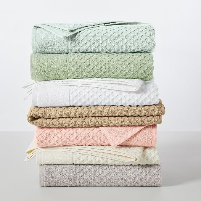 Great Bay Home Oversized Bath Sheets - 100% Cotton 2 Pack 68x35 Extra Large Towel - Absorbent, Durable, Quick-Dry Towels for Bathroom (Optic White)