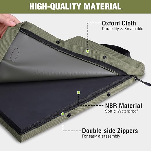 WORKPRO 17" Kneeling Pad with Removable Cover, Green | Soft NBR Foam Cushioning, Large Size, For Gardening, Daily Chores, Workout Supplies