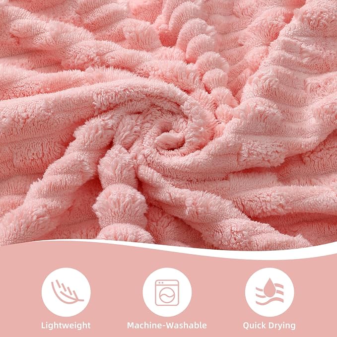 40x80 Inches Oversized Bath Sheets Extra Large Bath Towels Set of 2 for Adults Super Soft Quick Dry Light Weight Lint Free Absorbent Stripe Hanging Loop Microfiber Shower Towels (Pink, 2pcs)