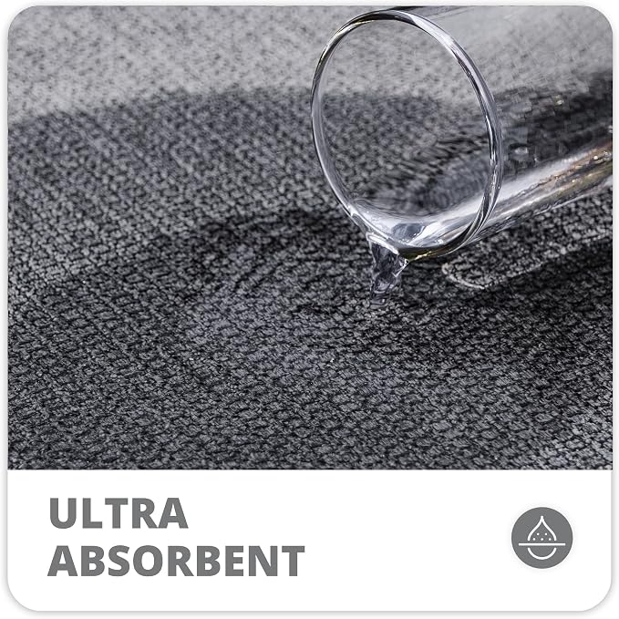 Bosap Bath Mat,Ultra Thin Bathroom Runner Rugs,Large Bath Mats for Bathroom,Quick Dry,Non-Slip,Machine Washable,Low Pile,Bath Rug,Shower Outside,Sink,Home Decor Accessories.Dark Grey,3'x5'(36x60inch)