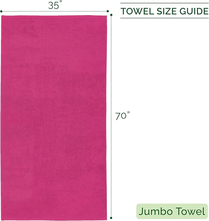 Elegant Comfort Three Line Popcorn Towel Set for Bathroom 35 x 70 inches, Premium Hotel Quality 1-Pack Jumbo Towels, 100% Turkish Cotton, Soft and Durable, Quick Dry and Highly Absorbent, Hot Pink