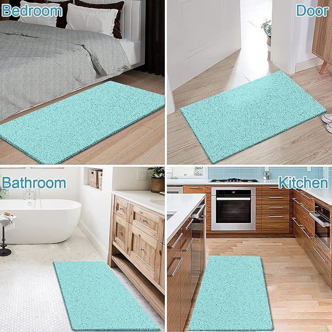 godehone Shower Mats Non Slip Without Suction Cups, PVC Loofah Bathroom Mats, Loofah Mats for Shower and Bathroom, Quick Drying, 23.6× 47.2 Inch, Light Green