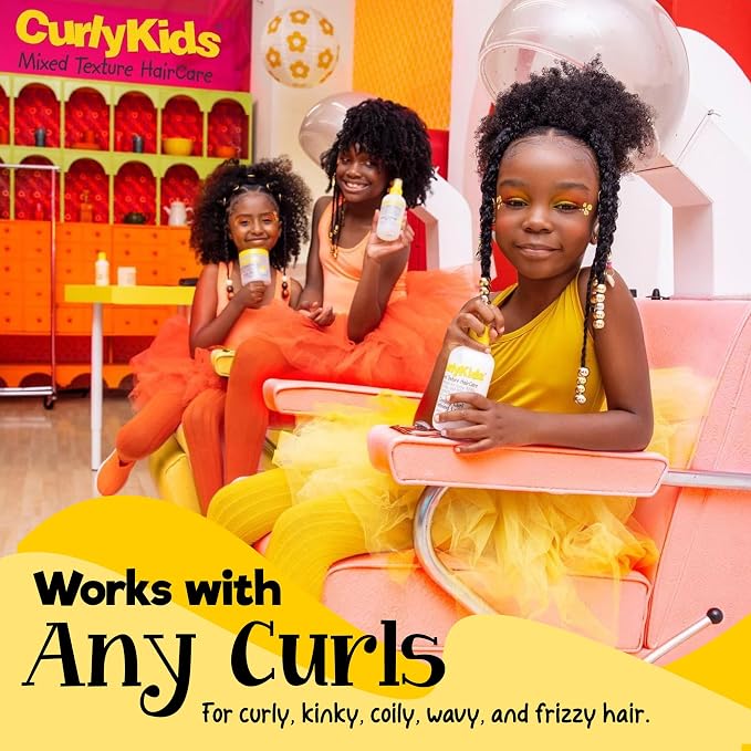 CurlyKids Honey Wash Condish 2-in-1 Hydrating Shampoo & Conditioner for Kids – Sulfate-Free Kids Hair Care for Curly, Kinky, Coily & Wavy Hair Moisturizing & Detangling Curl Shampoo, 8oz (Pack of 1)