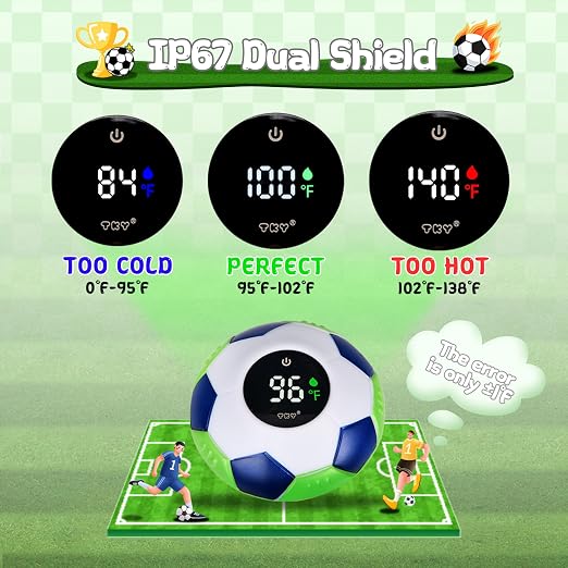 Baby Bath Thermometer - Digital Floating Water Thermometer with LED Display & Color Temperature Alerts, Rechargeable Bath Toy for Infant Bathtub Safety, Newborn Bath Essentials Gift