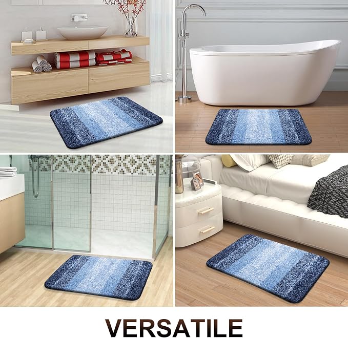OLANLY Large Bathroom Rugs Mat 54x24, Extra Soft Absorbent Microfiber Bath Rugs, Rubber Backing, Quick Dry, Machine Washable Bath Mats for Bathroom Floor, Tub and Shower, Home Decor Accessories, Navy