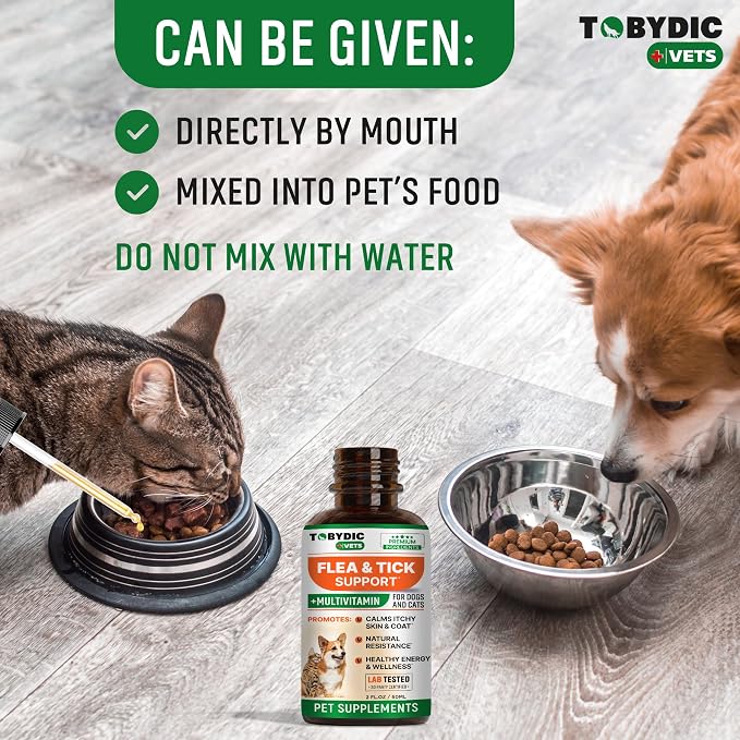 Flea & Tick Prevention Support - Oral Flea Natural Control & Treatment for Dogs and Cats - Herbal Medicine for Small and Large Dogs with Multivitamin Pet Supplement