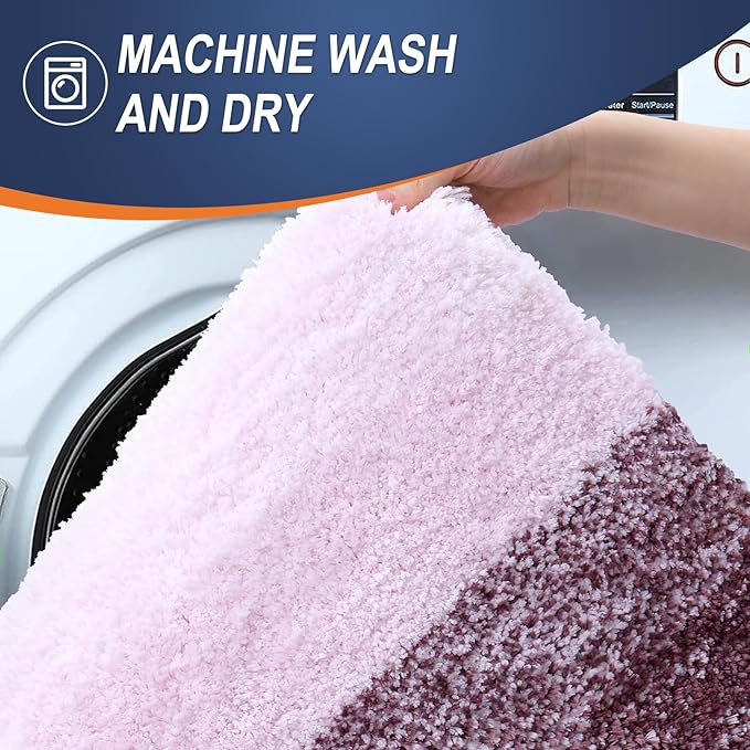 OLANLY Bathroom Runner Rugs Mat 70x24, Extra Soft Absorbent Microfiber Bath Rugs, Rubber Backing, Quick Dry, Washable Long Bath Mats for Bathroom Floor, Tub and Shower, Home Decor Accessories, Mauve