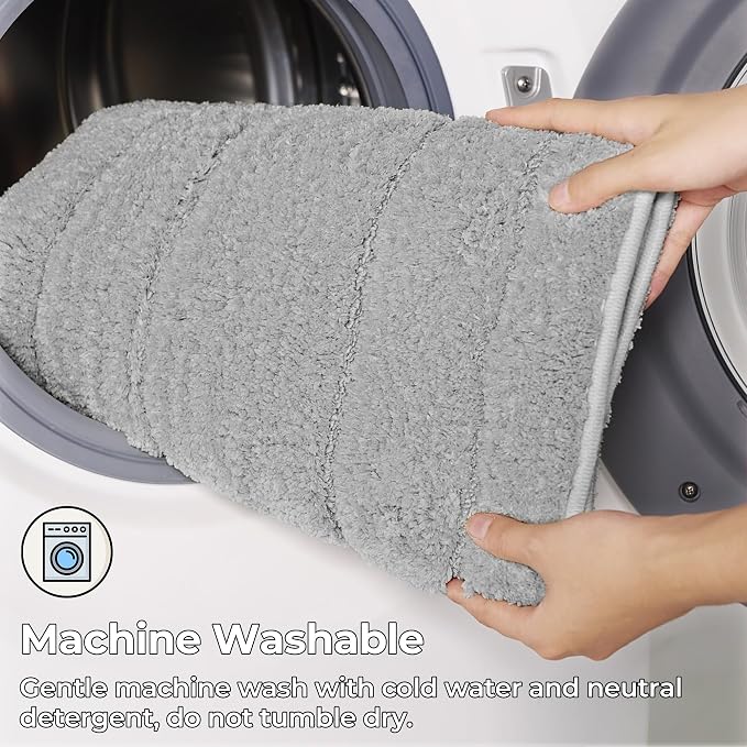 GRANNY SAYS Bathroom Rugs Sets 2 Piece,Soft Bath Mats for Bath, Bathroom Rugs Non Slip Washable, Absorbent Bath Rug for Tub,Shower and Toilet, Bath Mat Set (Gray, 20" x 32" + 16" x 24")