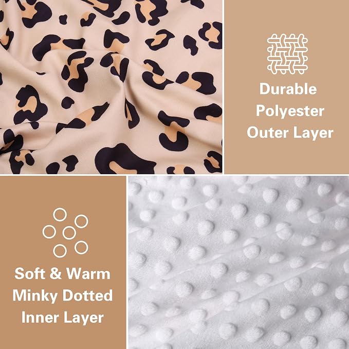 Rquite Car Seat Cover Baby, Carseat Covers for Boy Girl, Minky Infant Car Seat Cover Winter, Peekaboo Opening Car Seat Canopy, Multiuse Baby Carrier, Stroller, Nursing Cover, Minky Blanket, Leopard