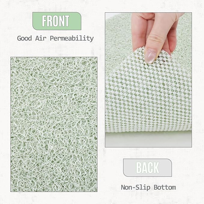Joyhalo Shower Mats for Showers Anti Slip for Elderly, 24'' x 24'' Non Slip Bath Mat for Inside Shower, Bath Tub Mats for Bathroom Non Slip for Shower, PVC Loofah Bathroom Mats, Mint Green