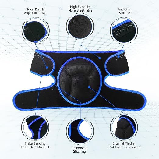 Knee Pads, Thick Sponge Anti-slip, Collision Avoidance Knee Pads, for Gardening Maintain， Running, Mountaineering, House Working(Blue, Large)