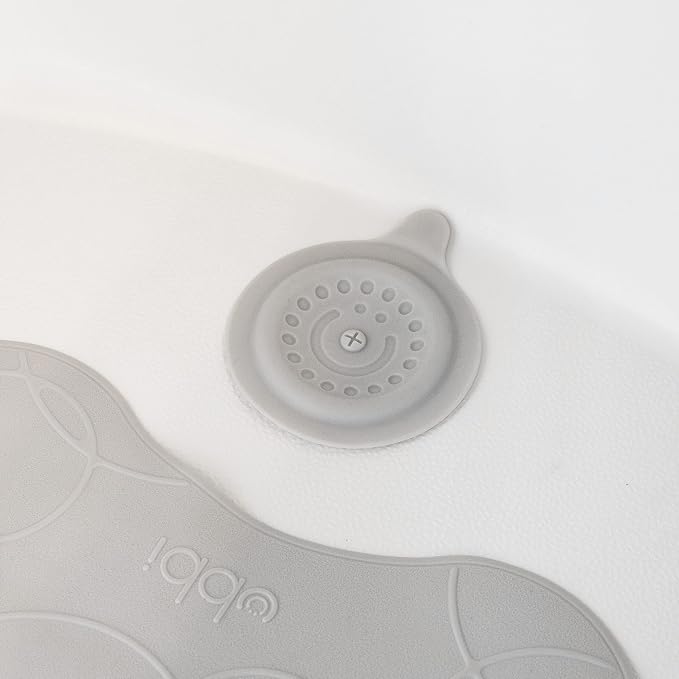 Ubbi Bathtub Drain Cover, Silicone Drain Stopper with Suction, Baby Bath Time Accessory, Gray (Pack of 2)