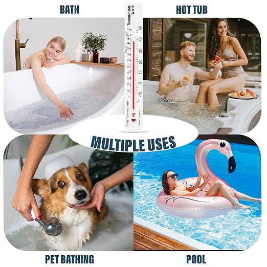 Bath Thermometer for Water Temperature, Easy-to-Read Bath Water Thermometer with Clear Scale, Accurate Water Temperature Thermometer for Baby, Kids & Adults