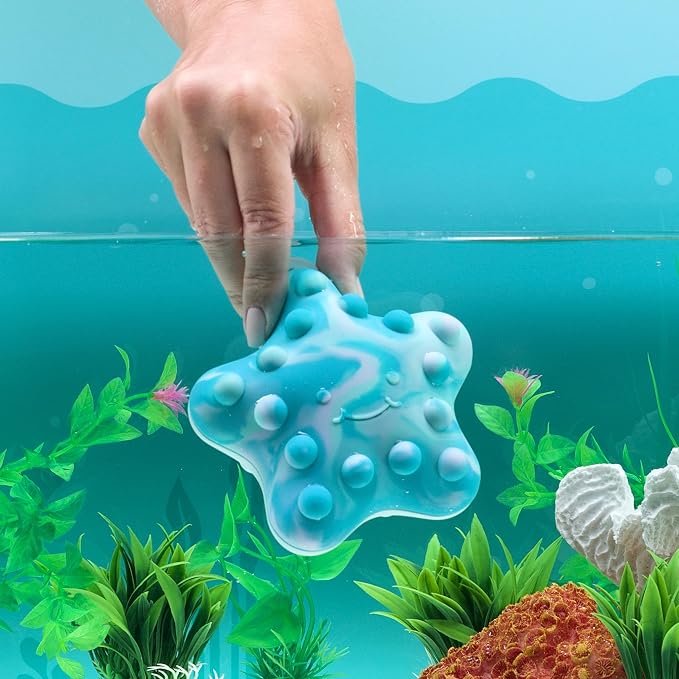 Munchkin® Pop Squish™ Bath Toy, Mold Free Baby and Toddler Bathtub Toy with Sensory and Fidget Play, Starfish