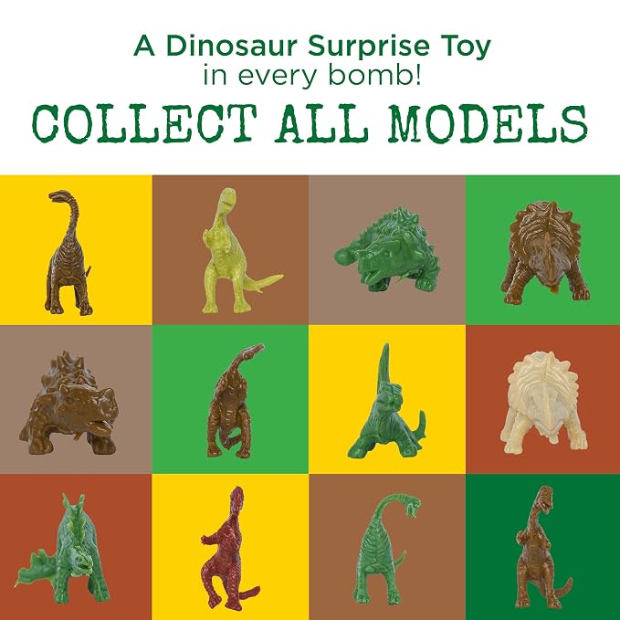 Dinosaur Bath Bombs for Kids with Surprise Dinosaur Toys Inside - Dino Bubble Bomb for Boys and Girls - Fruity Scent, USA Made, Won't Stain Tub - Stocking Stuffers and Children's Gift by Two Sisters