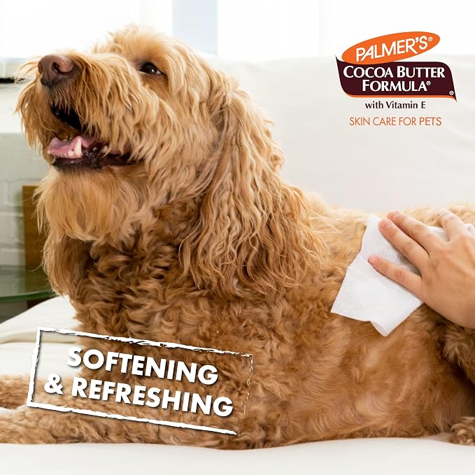 Palmer's for Pets Cocoa Butter Formula Refreshing Wipes for Dogs and Puppies - Paraben Free, Phthalate Free Dog Grooming Wipes with Vitamin E, Gentle Daily Use, 100 Count