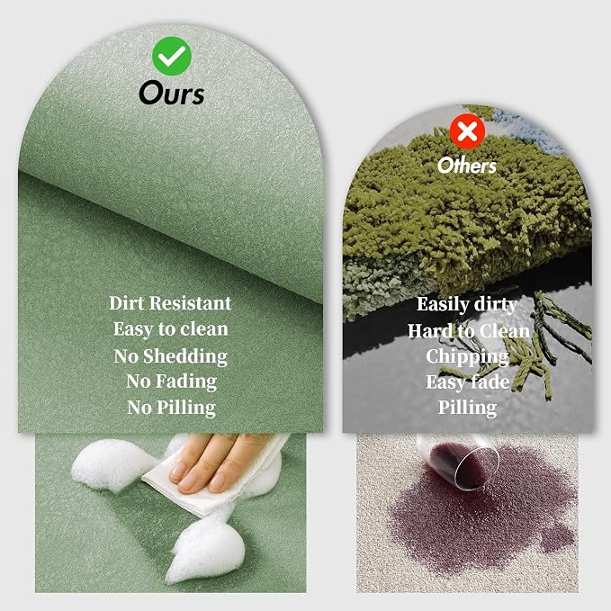 RUERYA Sage Green Bathroom Mat Rugs 15.7" x 23.6" Super Absorbent Quick Drying Diatomaceous Earth Bath Mats for Bathroom Non Slip Rubber Backed Thin Bathroom Rugs Floor Mat, Machine Washable
