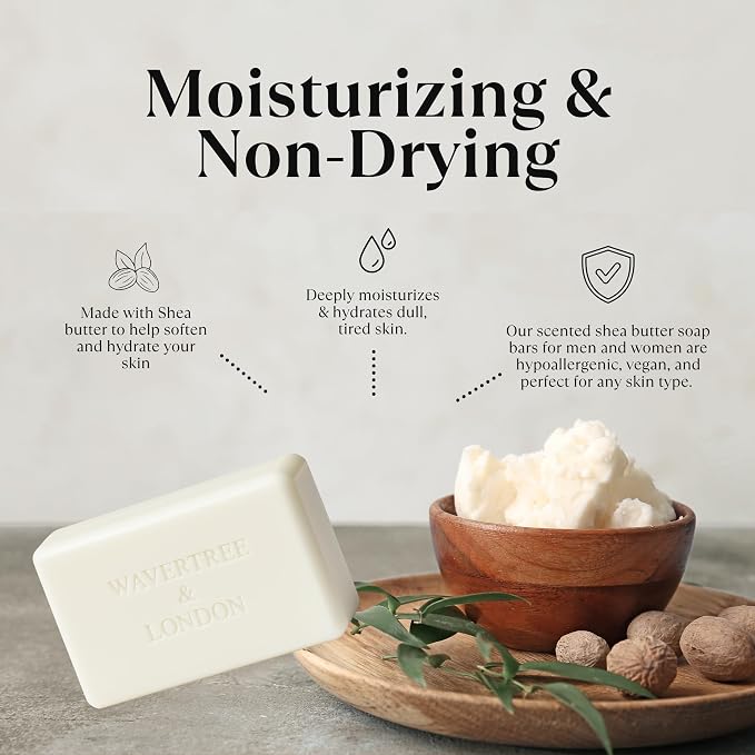 Wavertree & London Born To Drive Scented Natural Soap Bars (2 Bars), 7oz Moisturizing French Triple Milled Soap Bars enriched with shea butter - Pure Plant Oil Bath & Body Bars for All Skin Types