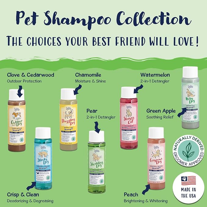 Bobbi Panter 2-in-1 Dog Shampoo & Conditioner for Shedding – Detangling Natural Formula Reduces Shedding & Tangles, Softening, Tear-Free, 10:1 Concentrate, Made in USA, 13 oz