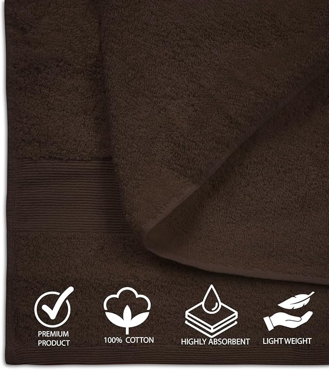 100% Cotton Luxury Bath Sheets - Pack of 2 (35" x 70") | Super Soft, Quick-Dry & Highly Absorbent Towels for Bathroom, Home, Spa & Gym (Dark Brown)