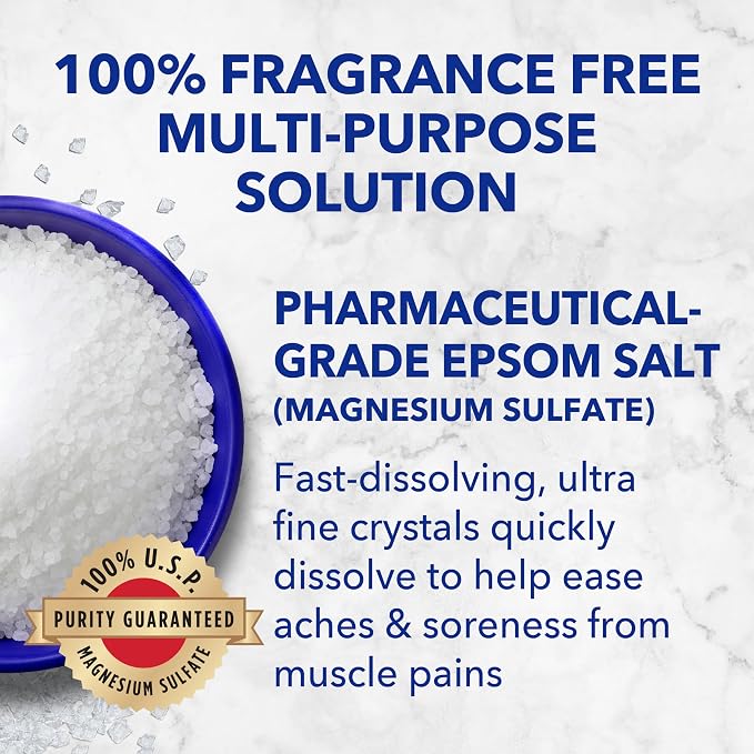 Dr Teal's Pure Epsom Salt Multipurpose Solution, Fragrance Free, Bulk Size - 19 lbs