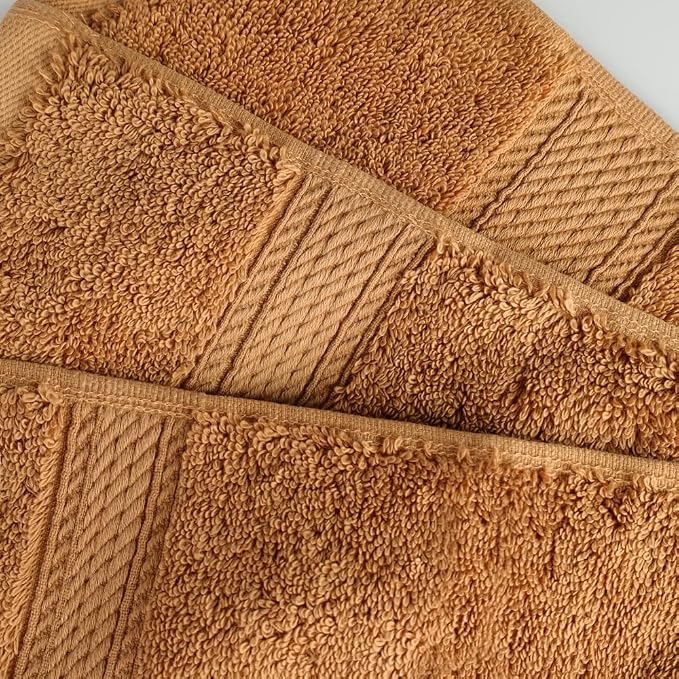 SUPERIOR Egyptian Cotton Ultra Plush & Absorbent, 3 Piece Set, Rust | Quick Dry, Soft Luxury Towel Set, Bath Essentials, Guest Bath, Spa, 1 Bath, 1 Hand, 1 Face Towels, Madeline Towels