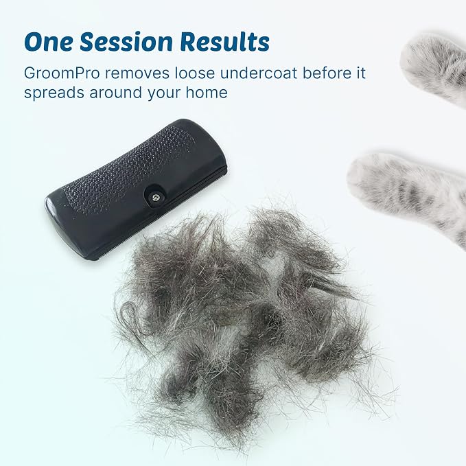 Rhykin GroomPro Dog Deshedding Brush | Undercoat Removal Tool for Dogs | Reduces Shedding Pet Hair Grooming Comb, with a Stainless Steel Blade | Safe Skin Friendly, Professional Grooming Tool for Dogs