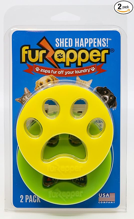 2 Pack FurZapper Pet Hair Remover for Laundry - Reusable Dog & Cat Hair Remover Tool As Seen on Shark Tank - Removes Pet Fur, Hair, Lint, Dander from Clothes & Laundry - One FurZapper Per Pet