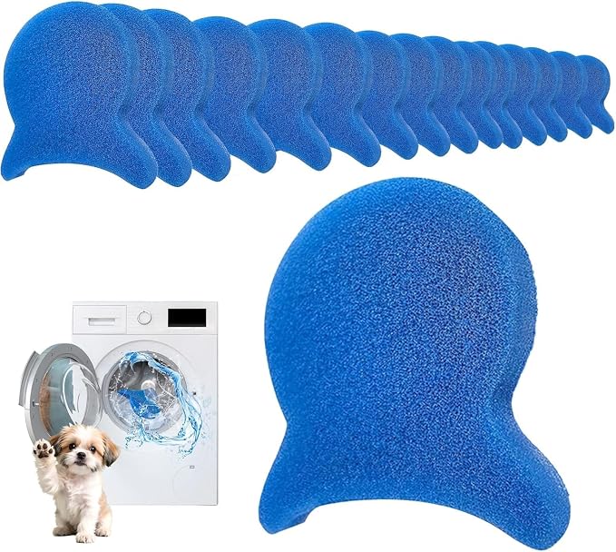 15 Pcs Pet Hair Remover for Laundry,Reusable Dog & Cat Hair Catcher Tool,Effectively Removes Fur,Lint and Dander from Clothing and Bedding,Safe for Washing Machines and Dryers