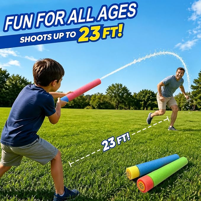 Water Guns Blaster 3 Pack Water Gun for Kids Toddler Water Squirt Super Guns Foam Soakers Blaster Outdoor Swimming Pool Toys Beach Garden Fighting for Kids Boys Girls Adults