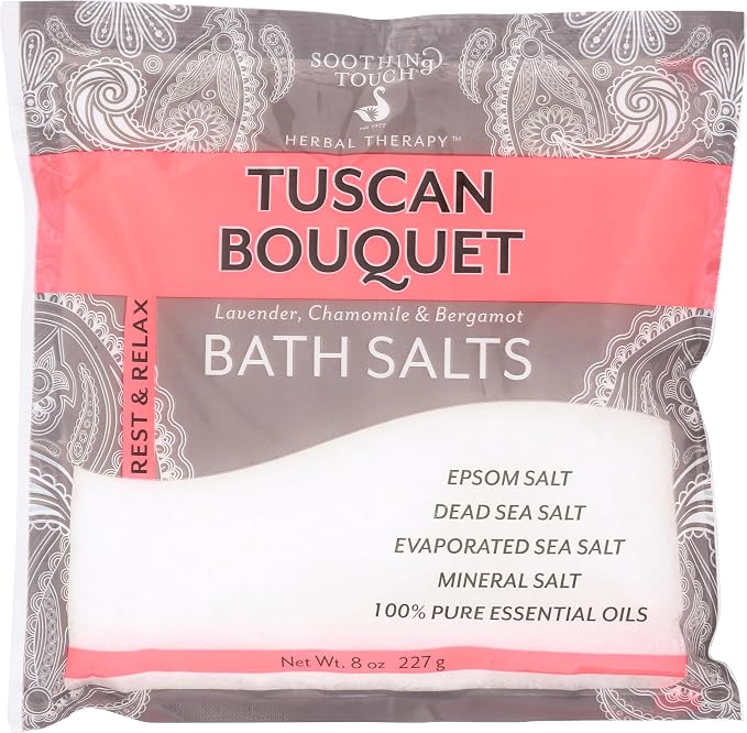 Soothing Touch Tuscan Bouquet Bath Salts Pouch, Floral, 8 Oz