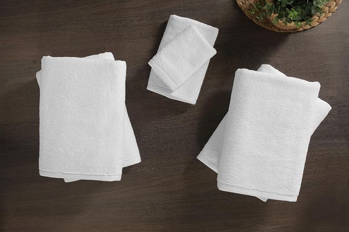 Nine West 6 Piece Hotel Collection Towel Set, 100% Turkish Cotton, Highly Absorbent & Comfy, Includes 4 Bath Towels, 1 Hand Towel & 1 Facecloth Luxury Plush Bathroom Towels | (White)