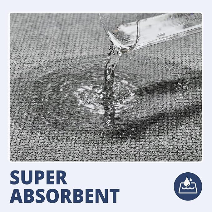 Bathroom Rugs Sets 2 Piece, Thin Bath Mat & U-Shaped Contour Toilet Rug Absorbent Quick Dry, Machine Washable, Non Slip Low Pile Bath Mats for Bathroom/Tub/Sink/Shower (30"x20" Plus 24"x20" U, Grey)