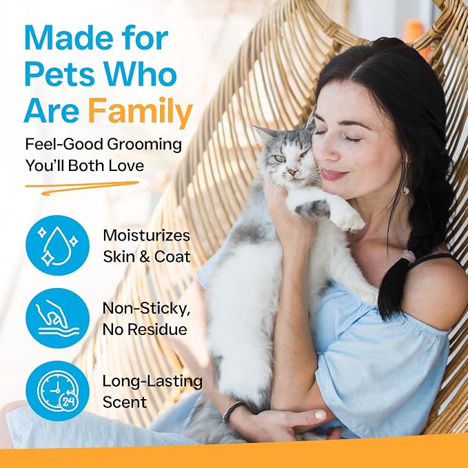 Grooming Body Spray for Dogs & Cats – Long-Lasting Fragrance Deodorizing Mist with Aloe, Odor Eliminator, Alcohol-Free & Non-Toxic Pet Cologne - 8 fl. oz. (Cherry Blossom)