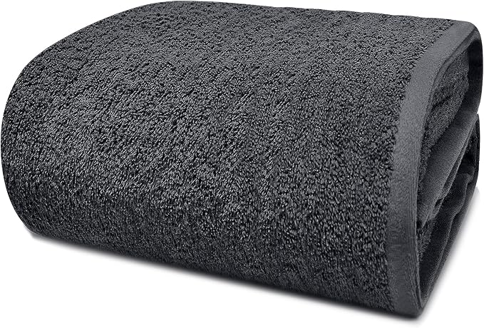 DAN RIVER Pack of 1 Jumbo Bath Sheet 40x80 Inches, Extra Large Bath Towels Oversized, Absorbent Cotton Towels for Bathroom - Dark Gray