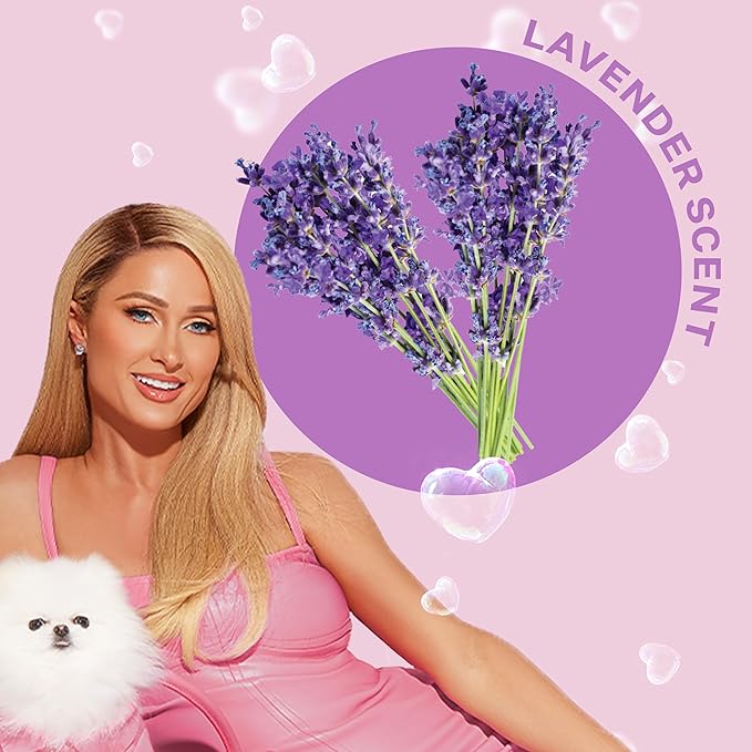 Paris Hilton Dog Shampoo - Gentle Calming Lavender Scent, Sulfate-Free Vegan & Hypoallergenic for All Dog Breeds, with Oatmeal & Aloe for Healthy Coats & Salon-Quality Grooming, 16oz (480ml)