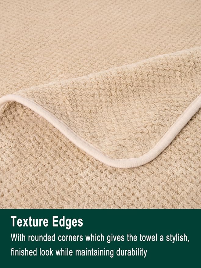 Extra Large Bath Sheets Set 6-Piece, 2 Bath Towels 40x80 Inches, 2 Hand Towels, 2 Washcloths, Soft Absorbent Quick Dry Microfiber Towels for Bathroom Beach Pool Gym Spa, Beige