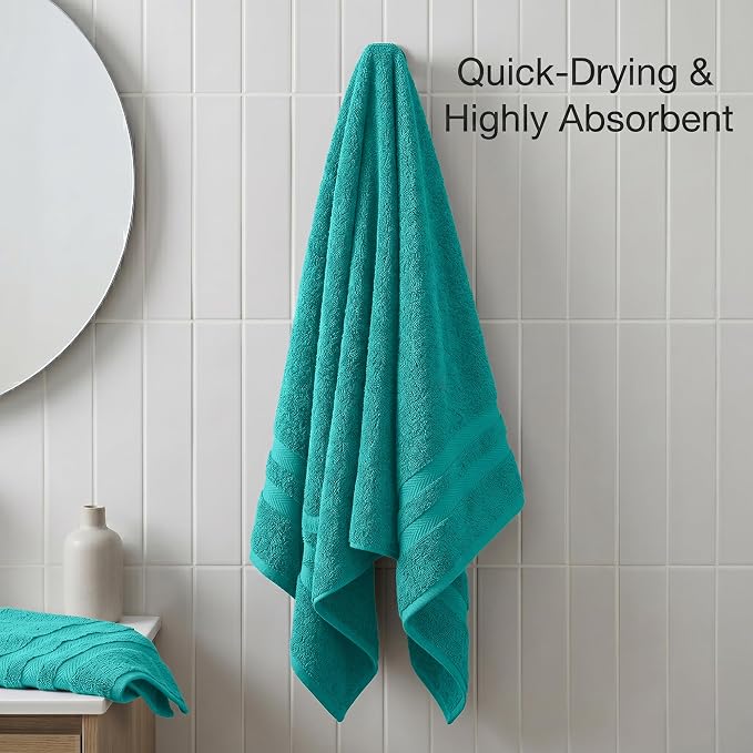 RIVERSIDE Pack of 2 Extra Large Bath Sheets 35 x 70 Inches, 100% Ring Spun Cotton, Hotel Quality, Oversized Bath Towels, Super Soft, Highly Absorbent & Quicker to Dry, Teal