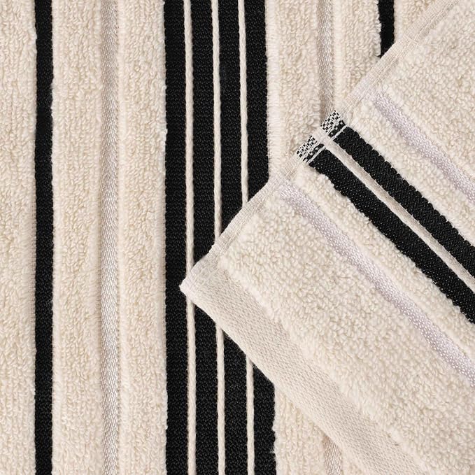 Superior Cotton Hand Towel Set, Small Towels, Plush Soft Absorbent Bathroom Basics, Home Essentials, Spa, Salon, Hotel, Kitchen, Luxury Quick Drying, Zero-Twist, Solid, Sadie Collection, Ivory