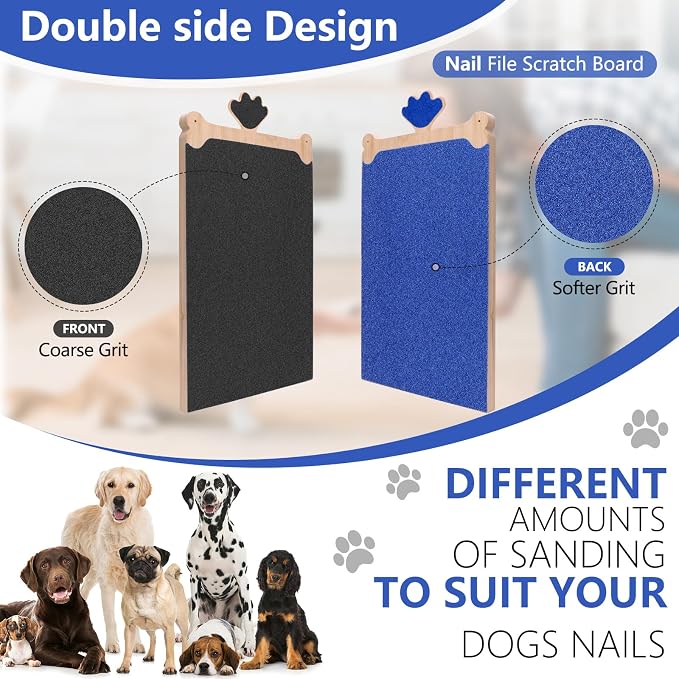 Dog Scratch Board Large Scratching Pad Multi-Functional Trimming Tool Alternative to Dog Nail Clippers and Pet Grinders Pet Nails Care for Dogs&Cats,Interactive Grooming Tool
